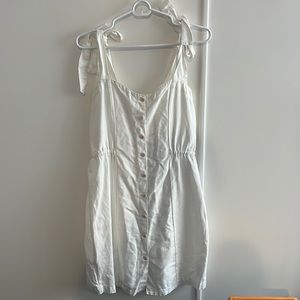 Madewell Cotton Linen Button Front Dress